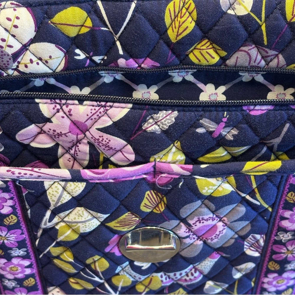 Vera Bradley Blue Purple Floral Quilted Women's Multi-purpose Bag - Picture 10 of 16